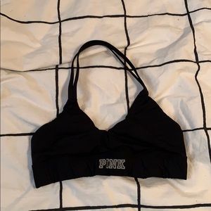 PINK halter top sports bra !!